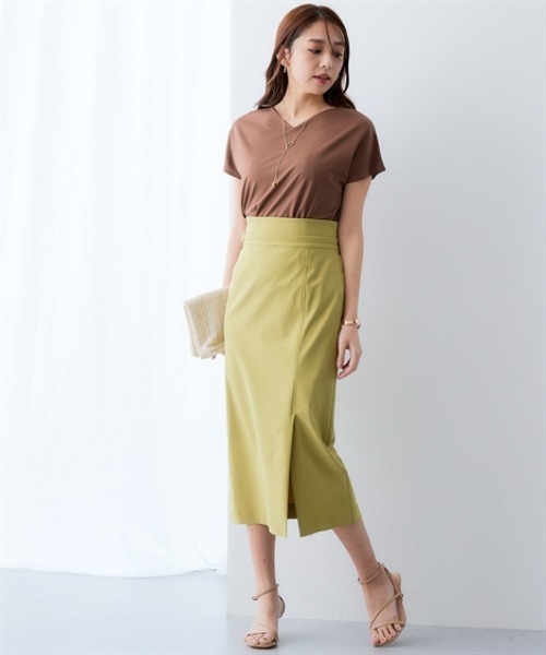 7days Life Styling(セブンデイズライフスタイリング)の「ドライタッチストレッチベルト付きナロースカート(ストレッチ・接触冷感・UVカット)<大きいサイズ有>(スカート・レディース・イエロー/ベージュ/ブラック・S/M/L/LL/3L)」の10枚目の写真