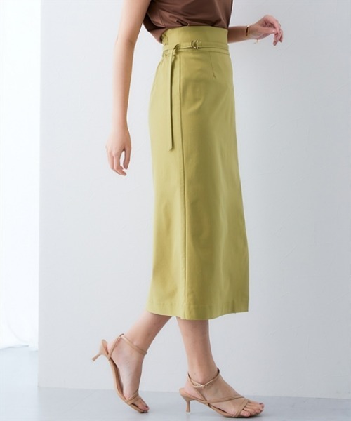 7days Life Styling(セブンデイズライフスタイリング)の「ドライタッチストレッチベルト付きナロースカート(ストレッチ・接触冷感・UVカット)<大きいサイズ有>(スカート・レディース・イエロー/ベージュ/ブラック・S/M/L/LL/3L)」の11枚目の写真