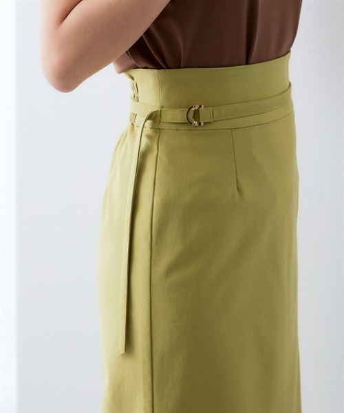 7days Life Styling(セブンデイズライフスタイリング)の「ドライタッチストレッチベルト付きナロースカート(ストレッチ・接触冷感・UVカット)<大きいサイズ有>(スカート・レディース・イエロー/ベージュ/ブラック・S/M/L/LL/3L)」の13枚目の写真