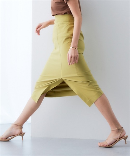 7days Life Styling(セブンデイズライフスタイリング)の「ドライタッチストレッチベルト付きナロースカート(ストレッチ・接触冷感・UVカット)<大きいサイズ有>(スカート・レディース・イエロー/ベージュ/ブラック・S/M/L/LL/3L)」の17枚目の写真