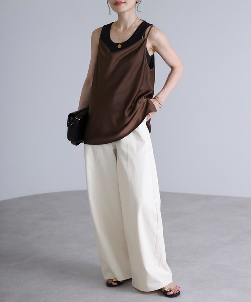 Bonjour Sagan(ボンジュールサガン)の「センターシームワイドストレートパンツ(その他パンツ・レディース・ライトピンク/アイボリー/ベージュ系その他・M/MT)」の9枚目の写真