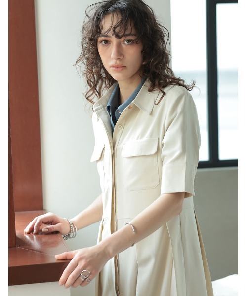 Re:EDIT（リエディ）の「[2025 SUMMER COLLECTION][低身長サイズ有][洗える]リネンライクウエストリボン付きＡラインシャツワンピース（シャツワンピース・レディース・ブラウン/ブルー/アイボリー/チャコールグレー/ブラック・SHORT/MEDIUM/LARGE）」の21枚目の写真