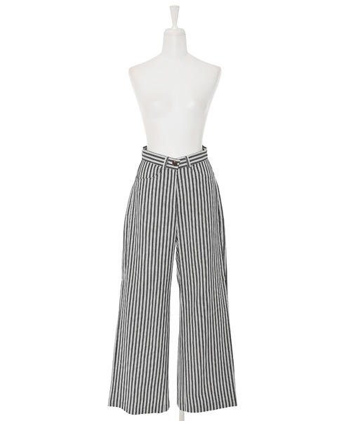 Narcissus（ナルシス）の「ストライプパンツ　ストレートワイド（デニムパンツ・レディース・ブラック/ブルー・FREE）」の19枚目の写真