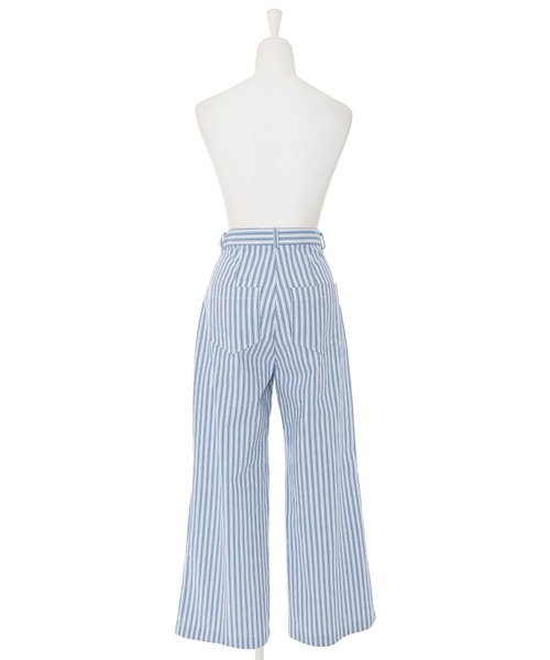 Narcissus（ナルシス）の「ストライプパンツ　ストレートワイド（デニムパンツ・レディース・ブラック/ブルー・FREE）」の11枚目の写真