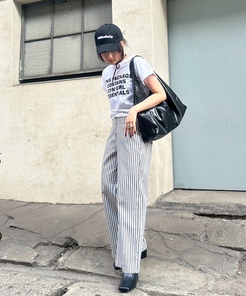 Narcissus（ナルシス）の「ストライプパンツ　ストレートワイド（デニムパンツ・レディース・ブラック/ブルー・FREE）」の20枚目の写真