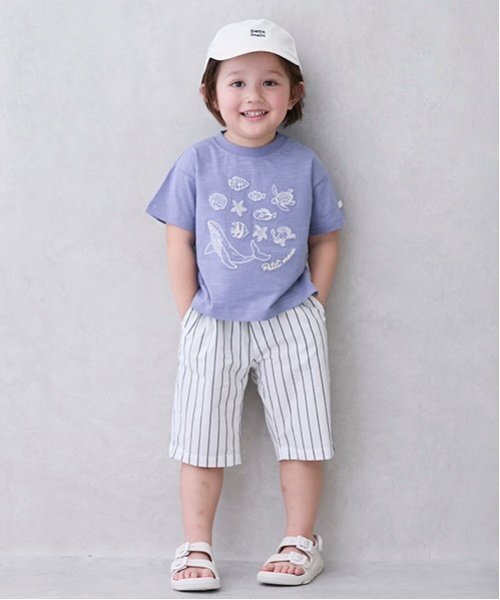 セール】【接触冷感】海刺しゅう半袖Tシャツ(キッズサイズ)（T