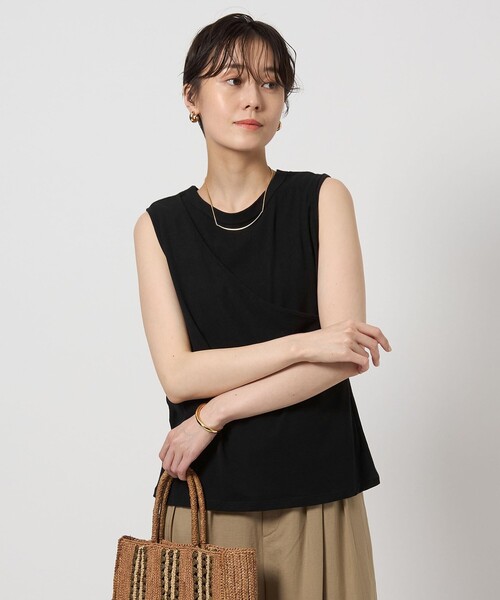 green label relaxing（グリーンレーベルリラクシング）の「レイヤードライク タンクトップ（タンクトップ・レディース・ブラック/ベージュ/ロイヤルブルー・FREE）」の4枚目の写真