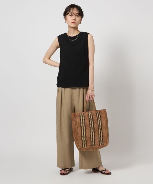 green label relaxing（グリーンレーベルリラクシング）の「レイヤードライク タンクトップ（タンクトップ・レディース・ブラック/ベージュ/ロイヤルブルー・FREE）」の5枚目の写真