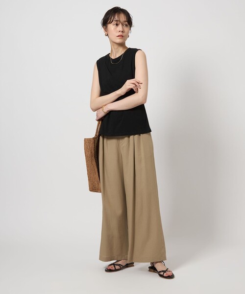 green label relaxing（グリーンレーベルリラクシング）の「レイヤードライク タンクトップ（タンクトップ・レディース・ブラック/ベージュ/ロイヤルブルー・FREE）」の6枚目の写真