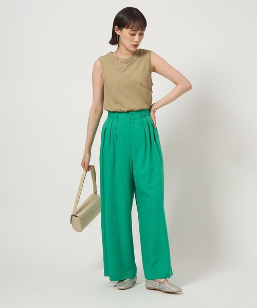 green label relaxing（グリーンレーベルリラクシング）の「レイヤードライク タンクトップ（タンクトップ・レディース・ブラック/ベージュ/ロイヤルブルー・FREE）」の8枚目の写真