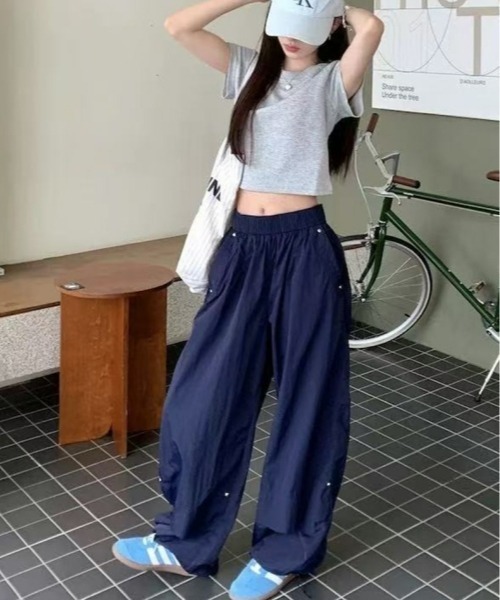 gossip!ロサンゼルス(ゴシップロサンゼルス)の「Y2Kガーリー*速乾カジュアルカーゴパンツ(カーゴパンツ・レディース・ネイビー・FREE)」の5枚目の写真
