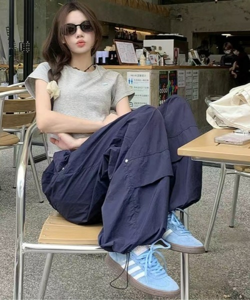 gossip!ロサンゼルス(ゴシップロサンゼルス)の「Y2Kガーリー*速乾カジュアルカーゴパンツ(カーゴパンツ・レディース・ネイビー・FREE)」の7枚目の写真