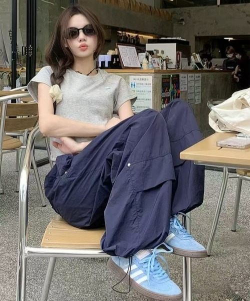 gossip!ロサンゼルス(ゴシップロサンゼルス)の「Y2Kガーリー*速乾カジュアルカーゴパンツ(カーゴパンツ・レディース・ネイビー・FREE)」の9枚目の写真