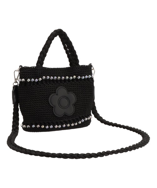 国内配送★MARY QUANT★オーロラビーズクロッシェ ミニトート マリークワント MARY QUANT オーロラビーズクロッシェ 2WAY