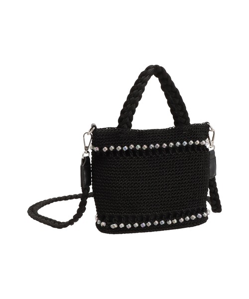 2-5日着 MARY QUANT オーロラビーズクロッシェ 2WAYミニトート 2-5日着 MARY QUANT オーロラビーズクロッシェ 2WAYミニトート