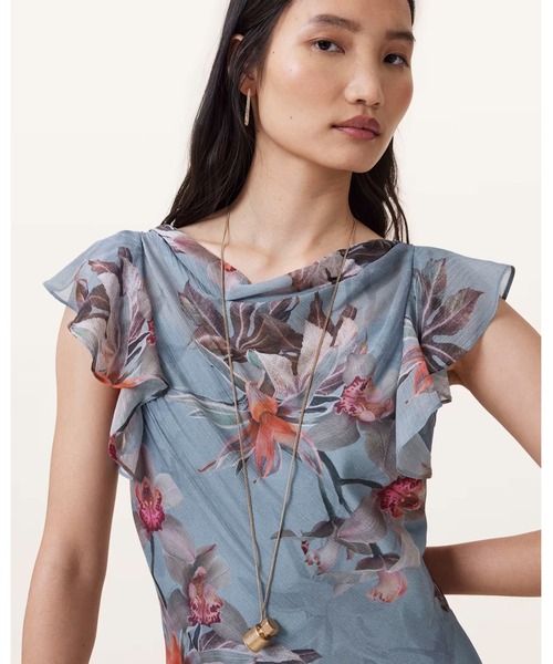 ALLSAINTS(オールセインツ)の「FLORA PRINTED MAXI DRESS | フローラ プリント マキシ ドレス・ワンピース(ワンピース・レディース・ブルー系その他・6/4/8/10/12)」の2枚目の写真