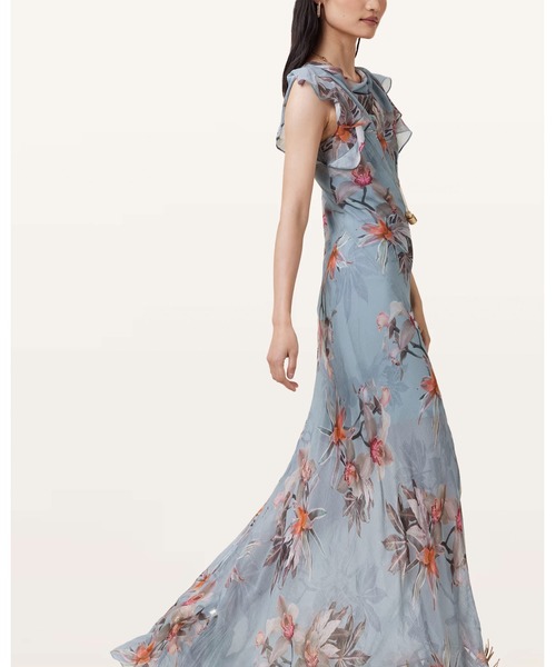 ALLSAINTS(オールセインツ)の「FLORA PRINTED MAXI DRESS | フローラ プリント マキシ ドレス・ワンピース(ワンピース・レディース・ブルー系その他・6/4/8/10/12)」の4枚目の写真