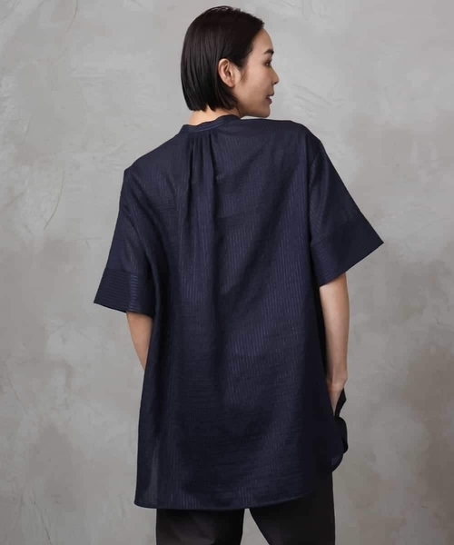 MICHEL KLEIN(ミッシェル・クラン)の「シアーチュニックブラウス(シャツ/ブラウス・レディース・ホワイト/ネイビー・38)」の12枚目の写真