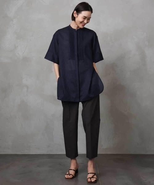 MICHEL KLEIN(ミッシェル・クラン)の「シアーチュニックブラウス(シャツ/ブラウス・レディース・ホワイト/ネイビー・38)」の13枚目の写真