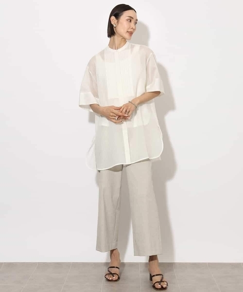 MICHEL KLEIN(ミッシェル・クラン)の「シアーチュニックブラウス(シャツ/ブラウス・レディース・ホワイト/ネイビー・38)」の20枚目の写真