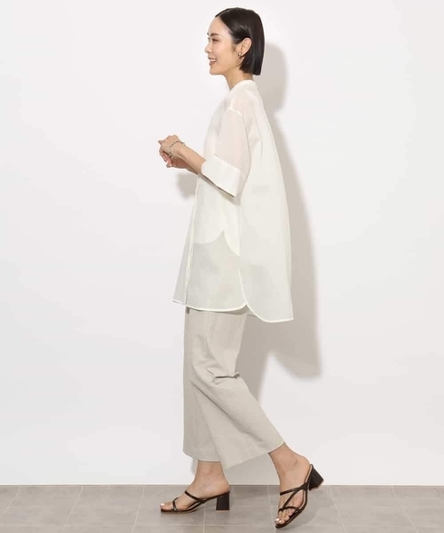 MICHEL KLEIN(ミッシェル・クラン)の「シアーチュニックブラウス(シャツ/ブラウス・レディース・ホワイト/ネイビー・38)」の21枚目の写真