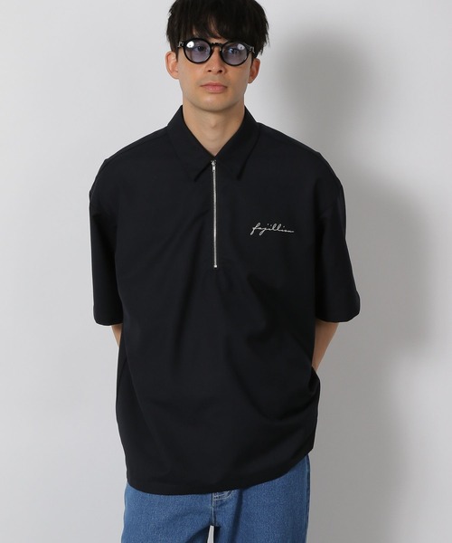 LAKOLE(ラコレ)の「ハーフZIPシャツ / 498931(シャツ/ブラウス・メンズ・ブラック/ホワイト・LARGE/MEDIUM)」の2枚目の写真