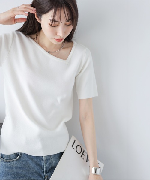 売れ筋アイテムラン セール】アシンメトリーデザインニット（Tシャツ/カットソー トップス