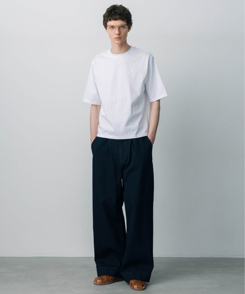 LURAKU(ルラク)の「【LURAKU】One-Point Cropped T-Shirt/ ワンポイント短丈Tシャツ(Tシャツ/カットソー・メンズ・ブラック/オフホワイト・S/M/L)」の10枚目の写真