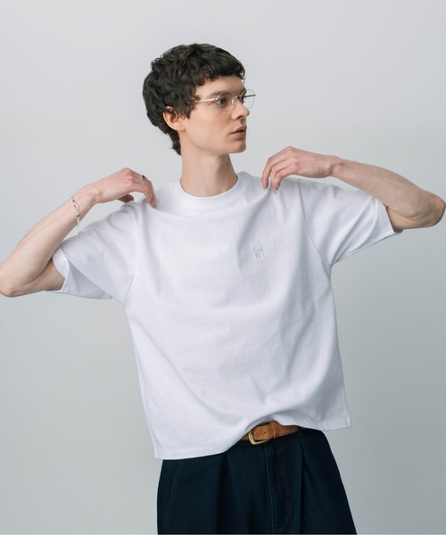 LURAKU(ルラク)の「【LURAKU】One-Point Cropped T-Shirt/ ワンポイント短丈Tシャツ(Tシャツ/カットソー・メンズ・ブラック/オフホワイト・S/M/L)」の5枚目の写真