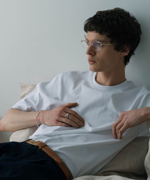 LURAKU(ルラク)の「【LURAKU】One-Point Cropped T-Shirt/ ワンポイント短丈Tシャツ(Tシャツ/カットソー・メンズ・ブラック/オフホワイト・S/M/L)」の7枚目の写真