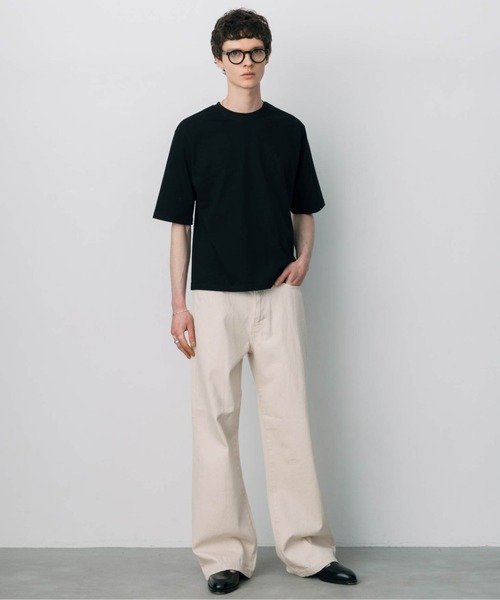 LURAKU(ルラク)の「【LURAKU】One-Point Cropped T-Shirt/ ワンポイント短丈Tシャツ(Tシャツ/カットソー・メンズ・ブラック/オフホワイト・S/M/L)」の20枚目の写真