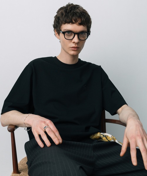 LURAKU(ルラク)の「【LURAKU】One-Point Cropped T-Shirt/ ワンポイント短丈Tシャツ(Tシャツ/カットソー・メンズ・ブラック/オフホワイト・S/M/L)」の12枚目の写真