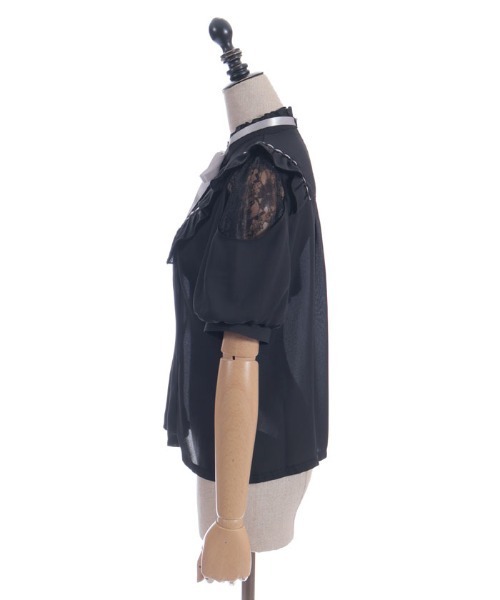 axes femme POETIQUE（アクシーズファムポエティック）の「レース肩あきブロッキングブラウス（シャツ/ブラウス・レディース・ピンク/キナリ/ブラック・MEDIUM）」の13枚目の写真