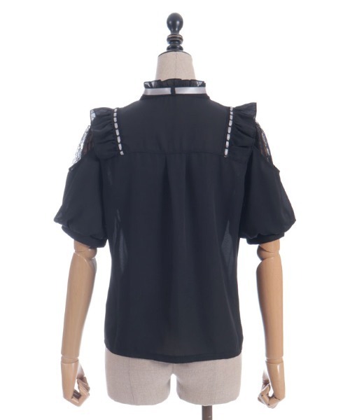 axes femme POETIQUE（アクシーズファムポエティック）の「レース肩あきブロッキングブラウス（シャツ/ブラウス・レディース・ピンク/キナリ/ブラック・MEDIUM）」の14枚目の写真