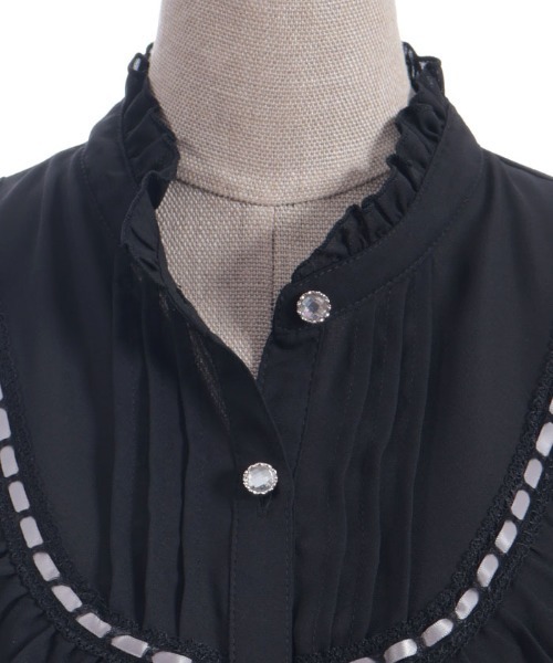 axes femme POETIQUE（アクシーズファムポエティック）の「レース肩あきブロッキングブラウス（シャツ/ブラウス・レディース・ピンク/キナリ/ブラック・MEDIUM）」の15枚目の写真