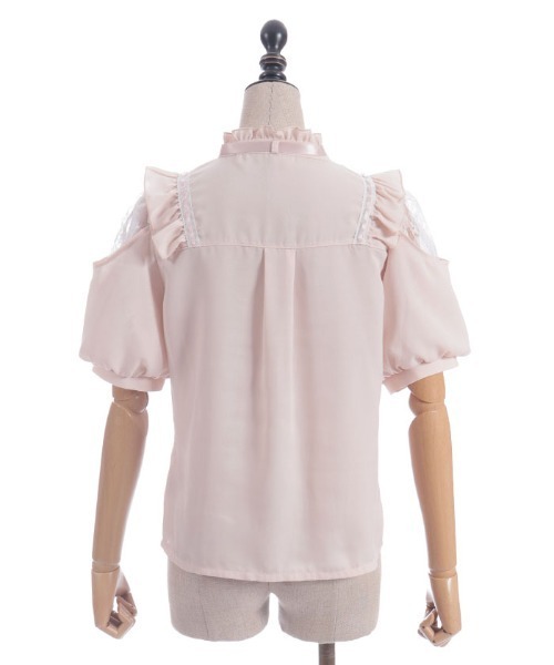 axes femme POETIQUE（アクシーズファムポエティック）の「レース肩あきブロッキングブラウス（シャツ/ブラウス・レディース・ピンク/キナリ/ブラック・MEDIUM）」の22枚目の写真