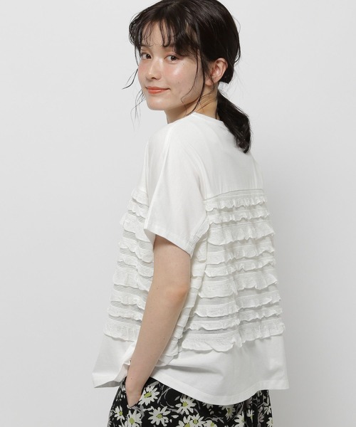 niko and...（ニコアンド）の「フリルメッシュフレンチプルオーバー（Tシャツ/カットソー・レディース・オフホワイト/ブラック/モカ・LARGE/MEDIUM）」の21枚目の写真