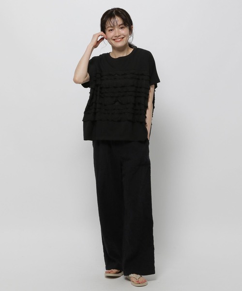 niko and...（ニコアンド）の「フリルメッシュフレンチプルオーバー（Tシャツ/カットソー・レディース・オフホワイト/ブラック/モカ・LARGE/MEDIUM）」の20枚目の写真