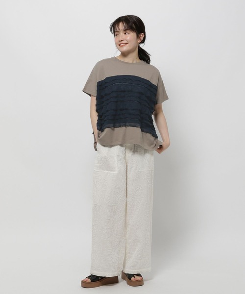 niko and...（ニコアンド）の「フリルメッシュフレンチプルオーバー（Tシャツ/カットソー・レディース・オフホワイト/ブラック/モカ・LARGE/MEDIUM）」の16枚目の写真