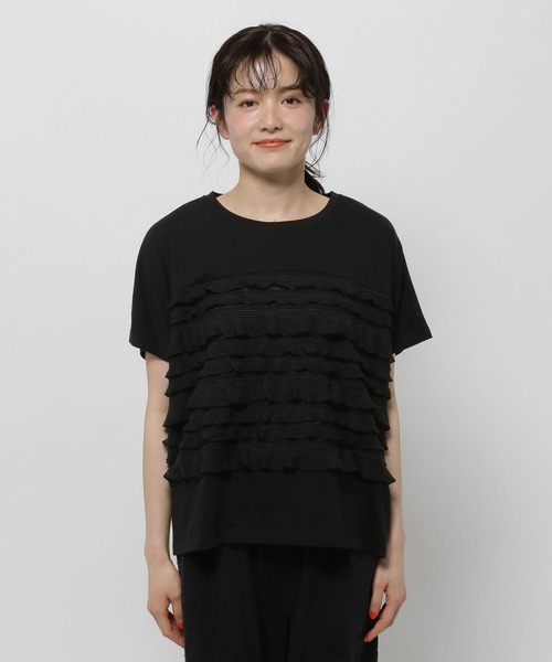 niko and...（ニコアンド）の「フリルメッシュフレンチプルオーバー（Tシャツ/カットソー・レディース・オフホワイト/ブラック/モカ・LARGE/MEDIUM）」の13枚目の写真