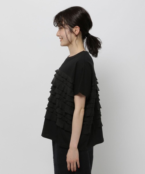 niko and...（ニコアンド）の「フリルメッシュフレンチプルオーバー（Tシャツ/カットソー・レディース・オフホワイト/ブラック/モカ・LARGE/MEDIUM）」の12枚目の写真