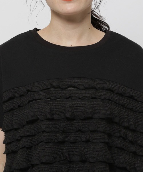 niko and...（ニコアンド）の「フリルメッシュフレンチプルオーバー（Tシャツ/カットソー・レディース・オフホワイト/ブラック/モカ・LARGE/MEDIUM）」の10枚目の写真
