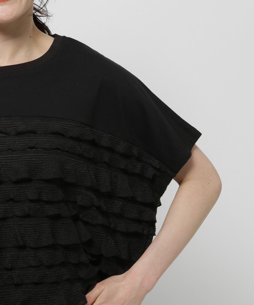 niko and...（ニコアンド）の「フリルメッシュフレンチプルオーバー（Tシャツ/カットソー・レディース・オフホワイト/ブラック/モカ・LARGE/MEDIUM）」の8枚目の写真