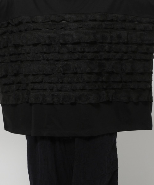 niko and...（ニコアンド）の「フリルメッシュフレンチプルオーバー（Tシャツ/カットソー・レディース・オフホワイト/ブラック/モカ・LARGE/MEDIUM）」の7枚目の写真