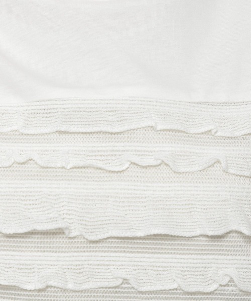 niko and...（ニコアンド）の「フリルメッシュフレンチプルオーバー（Tシャツ/カットソー・レディース・オフホワイト/ブラック/モカ・LARGE/MEDIUM）」の5枚目の写真