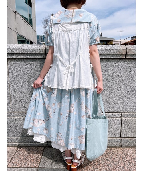 PINK HOUSE(ピンクハウス)の「さざ波とねこプリントバッグ(トートバッグ・レディース・ライトブルー/ネイビー/キナリ・フリー)」の9枚目の写真