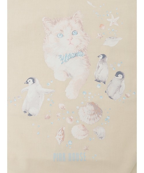 PINK HOUSE(ピンクハウス)の「さざ波とねこプリントバッグ(トートバッグ・レディース・ライトブルー/ネイビー/キナリ・フリー)」の19枚目の写真