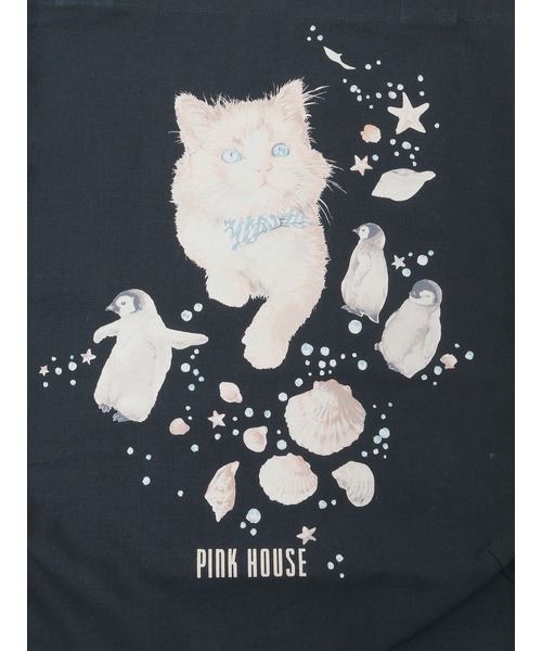 PINK HOUSE(ピンクハウス)の「さざ波とねこプリントバッグ(トートバッグ・レディース・ライトブルー/ネイビー/キナリ・フリー)」の21枚目の写真