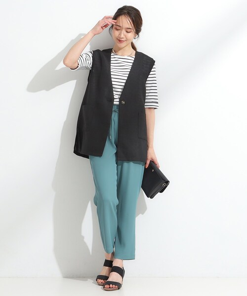 DRESKIP(ドレスキップ)の「【S-LL】夏のレイヤードコーデに さらりと着られるメッシュジレ(ベスト・レディース・カーキ/ブラック/アイボリー・04/03/02/01)」の10枚目の写真