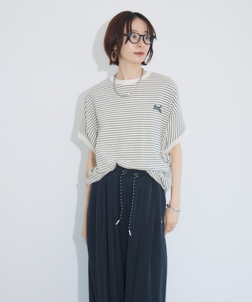 TRANOI. ボーダーコクーントップス（Tシャツ/カットソー